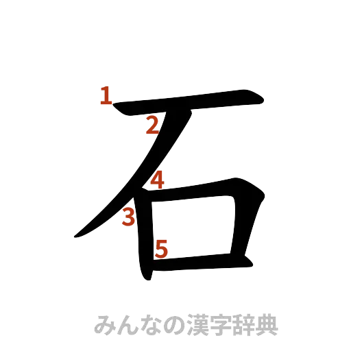 漢字「石」の書き順と画数