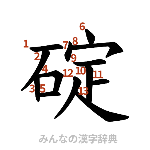 漢字「碇」の書き順と画数