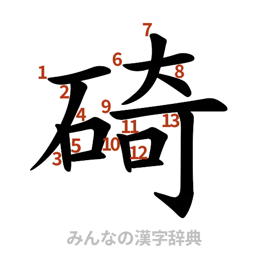 漢字「碕」の書き順と画数