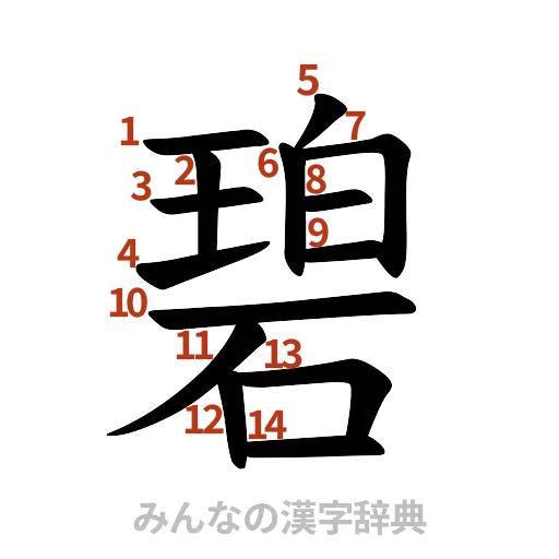 漢字「碧」の書き順と画数