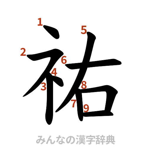漢字「祐」の書き順と画数