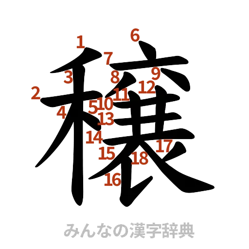 漢字「穣」の書き順と画数