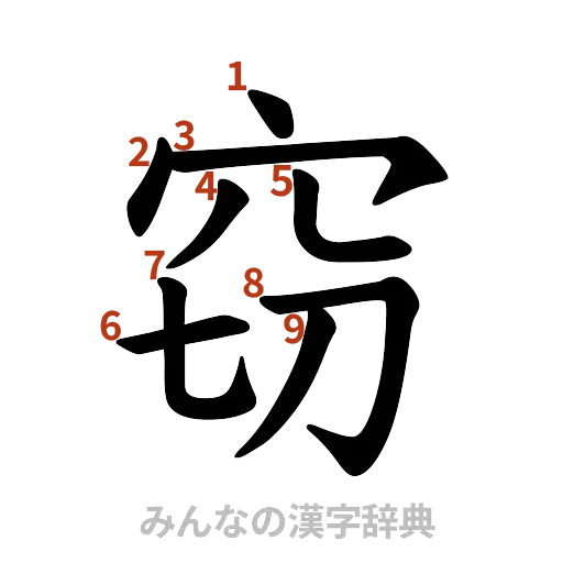 漢字「窃」の書き順と画数