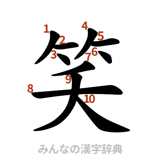 漢字「笑」の書き順と画数