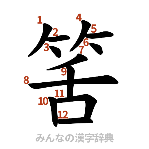 漢字「筈」の書き順と画数