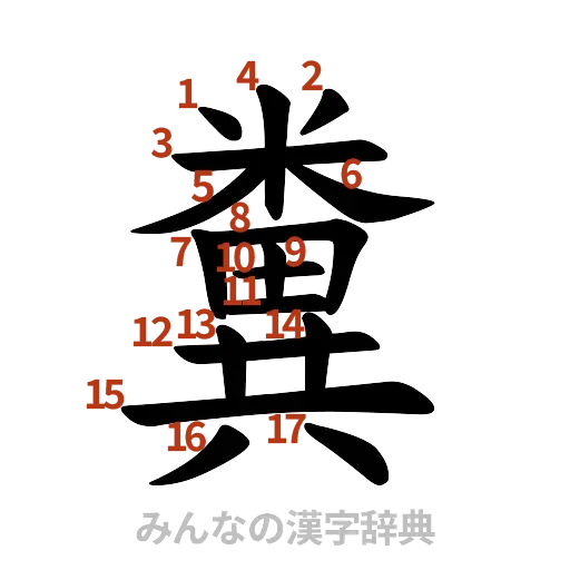 漢字「糞」の書き順と画数