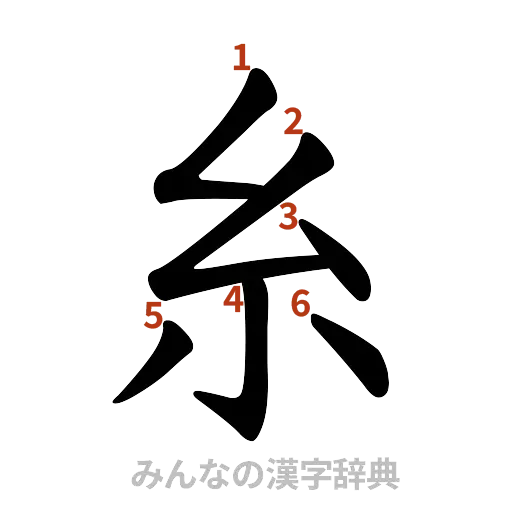 漢字「糸」の書き順と画数