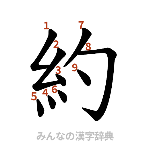 漢字「約」の書き順と画数