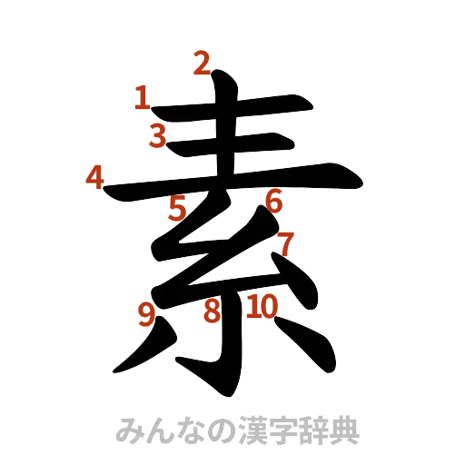 漢字「素」の書き順と画数