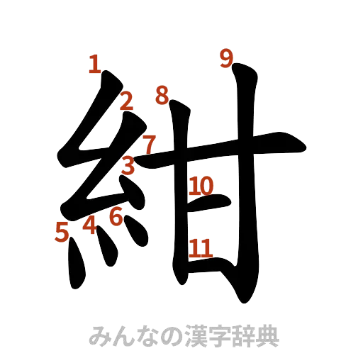 漢字「紺」の書き順と画数