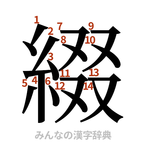 漢字「綴」の書き順と画数