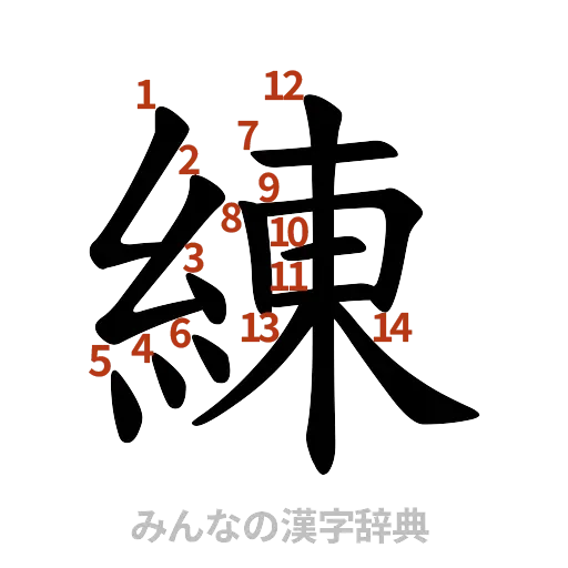 漢字「練」の書き順と画数