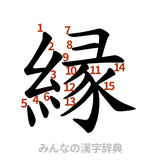 漢字「縁」の書き順と画数