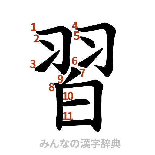 漢字「習」の書き順と画数