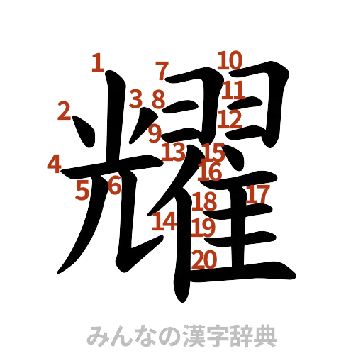 漢字「耀」の書き順と画数