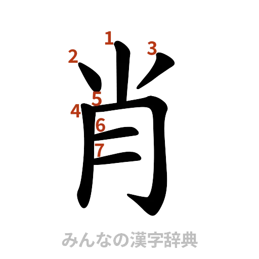 漢字「肖」の書き順と画数
