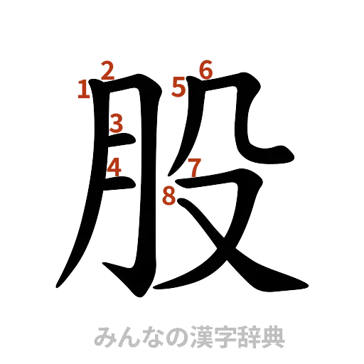 漢字「股」の書き順と画数