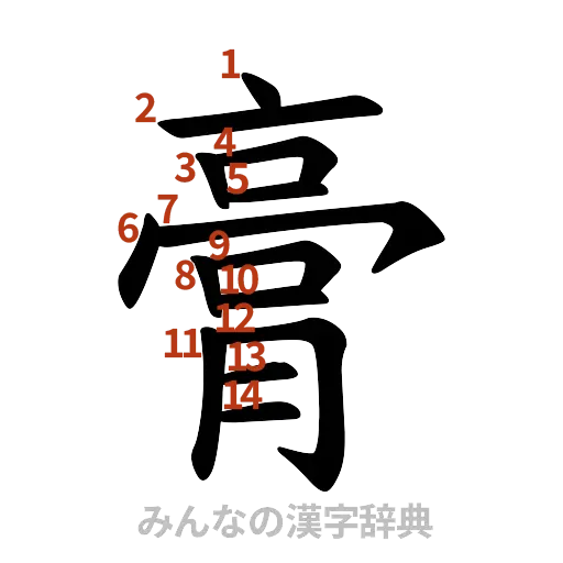漢字「膏」の書き順と画数