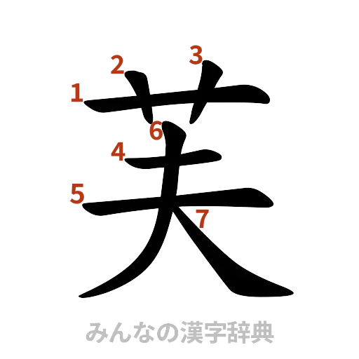 漢字「芙」の書き順と画数