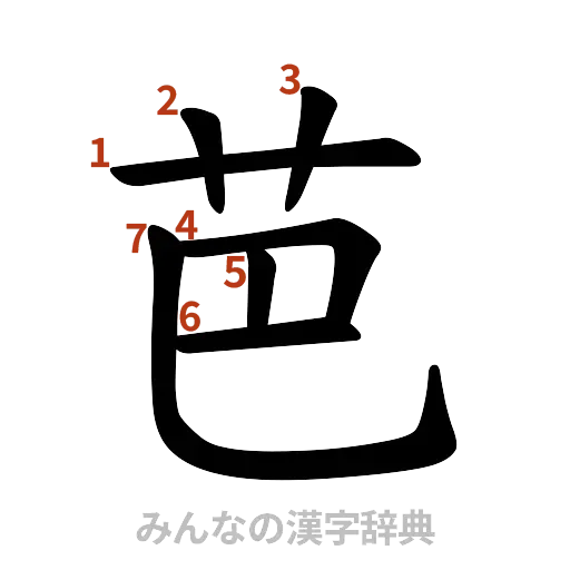 漢字「芭」の書き順と画数