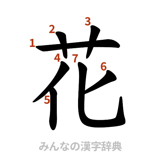 漢字「花」の書き順と画数