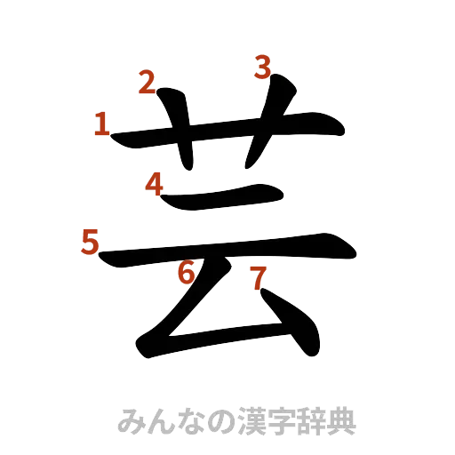 漢字「芸」の書き順と画数