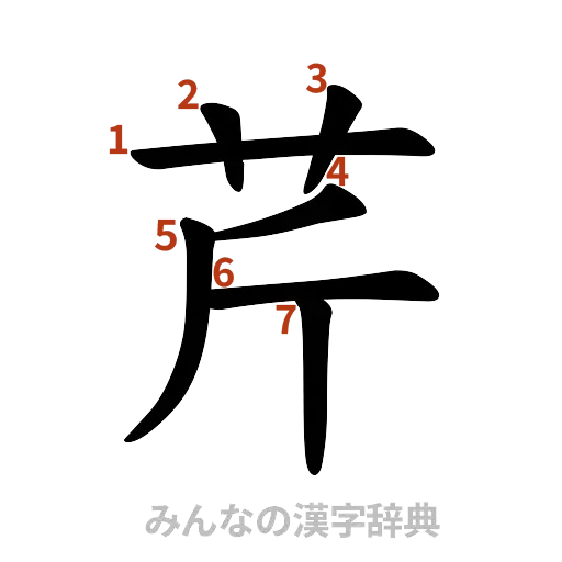 漢字「芹」の書き順と画数