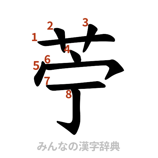漢字「苧」の書き順と画数