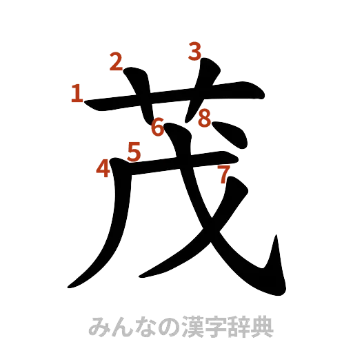 漢字「茂」の書き順と画数