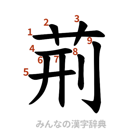 漢字「荊」の書き順と画数