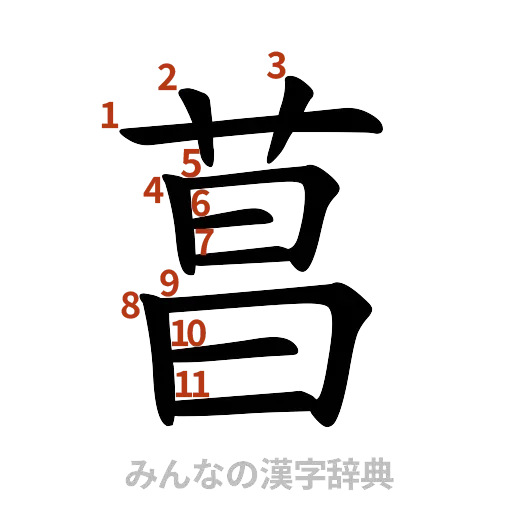 漢字「菖」の書き順と画数