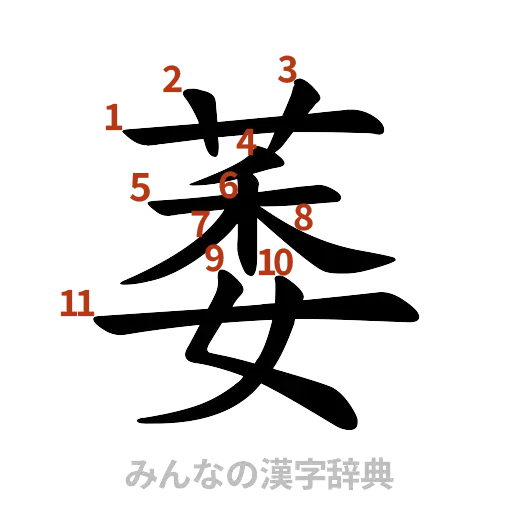 漢字「萎」の書き順と画数