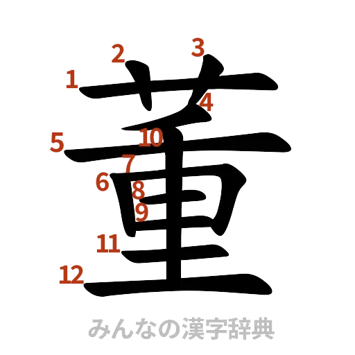 漢字「董」の書き順と画数