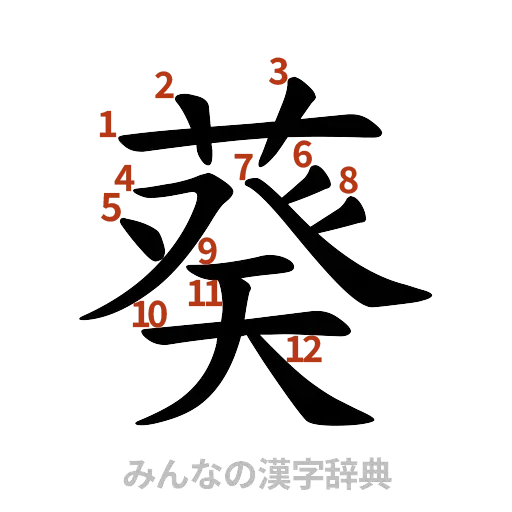 漢字「葵」の書き順と画数