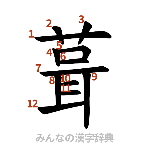 漢字「葺」の書き順と画数