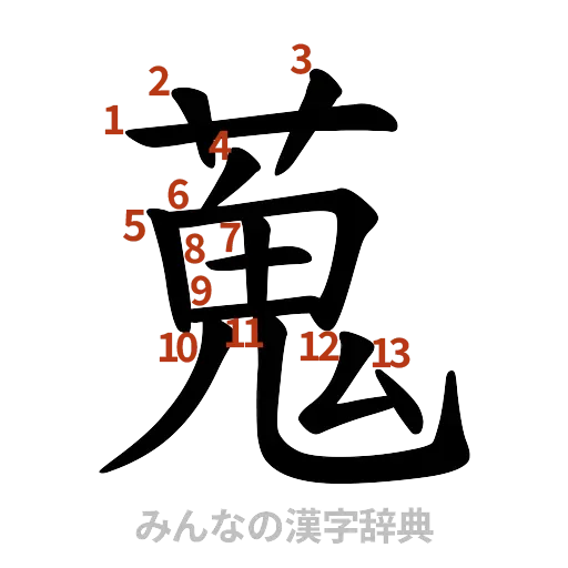 漢字「蒐」の書き順と画数