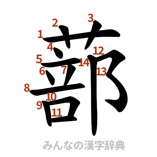 漢字「蔀」の書き順と画数