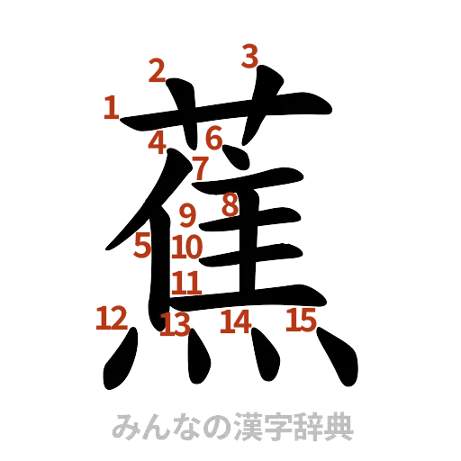 漢字「蕉」の書き順と画数