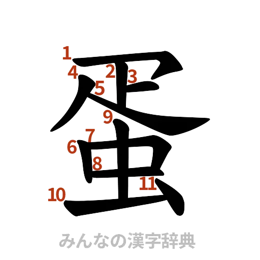 漢字「蛋」の書き順と画数