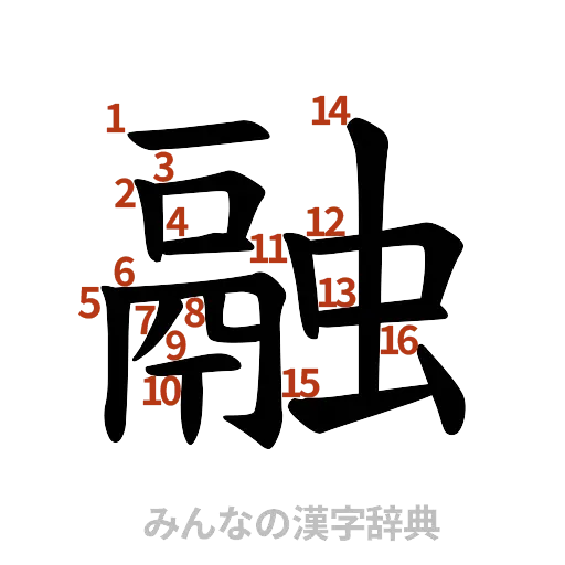 漢字「融」の書き順と画数