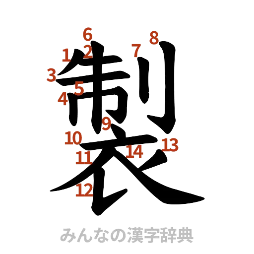 漢字「製」の書き順と画数