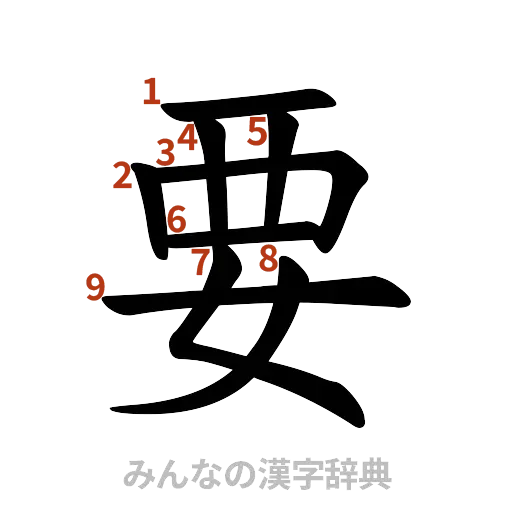 漢字「要」の書き順と画数