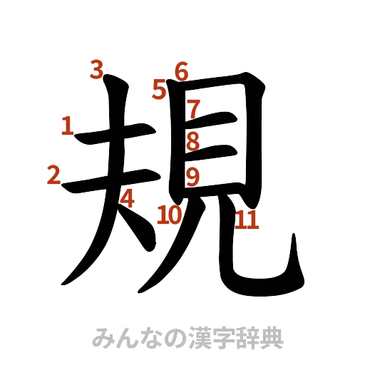 漢字「規」の書き順と画数