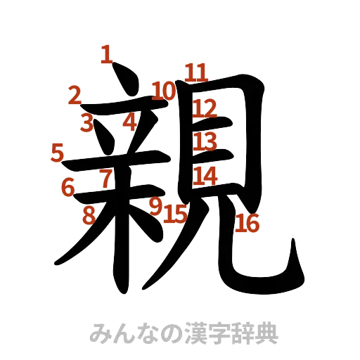 漢字「親」の書き順と画数