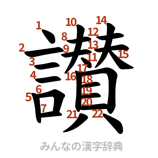 漢字「讃」の書き順と画数