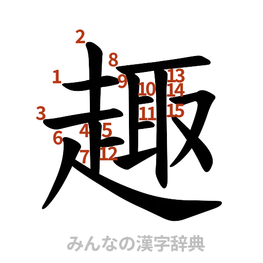 漢字「趣」の書き順と画数