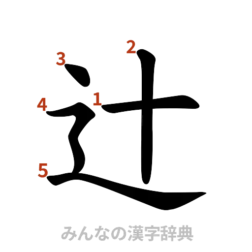 漢字「辻」の書き順と画数
