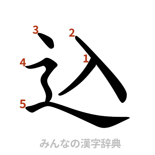 漢字「込」の書き順と画数