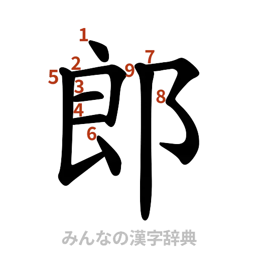 漢字「郎」の書き順と画数