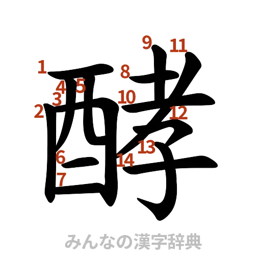 漢字「酵」の書き順と画数
